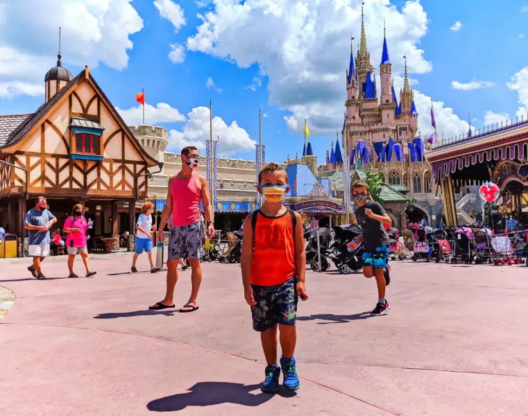 Taylor Family at Cinderella's Castle Magic Kingdom Disney World Florida 2020 4
