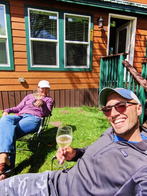 Taylor Family at Deluxe Family Cabin at Astoria KOA Campground Warrenton Oregon 6