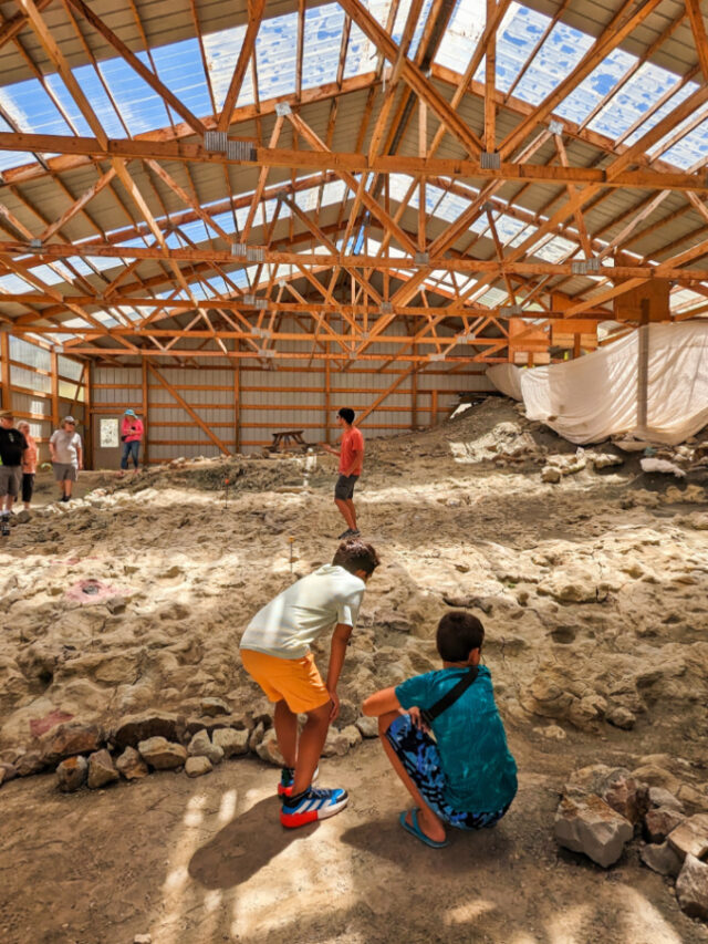 Taylor Family at Dig Site at Wyoming Dinosaur Center Thermopolis Wyoming 6