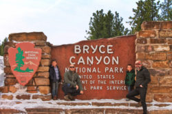 Taylor Family at Entrance Sign Bryce Canyon National Park Utah 3
