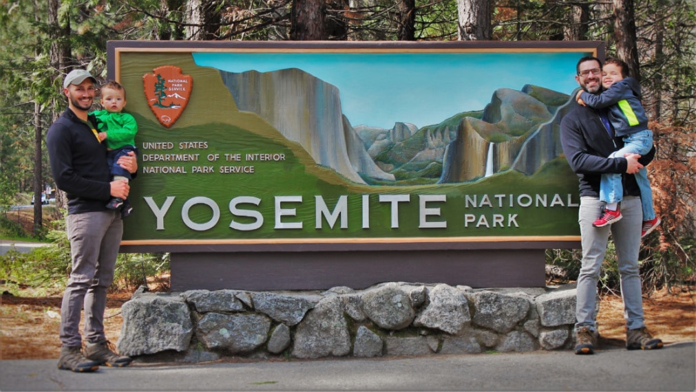 Taylor Family at Entrance Sign in Yosemite National Park 3