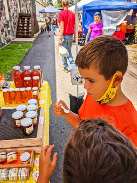 Taylor Family at Farmers Market Downtown Lake Geneva Wisconsin 1