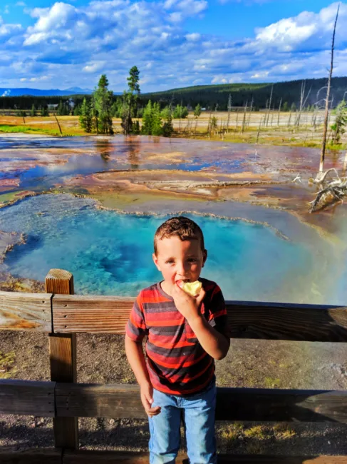 Taylor Family at Firehole Spring Firehole Lake Drive Yellowstone NP 1