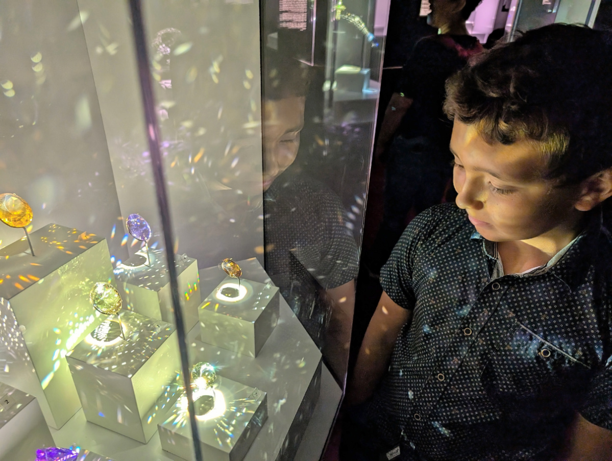Taylor Family at Gems and Minerals Exhibit at Houston Museum of Natural Science Houston Texas 4