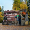 Taylor Family at Glacier National Park sign 3