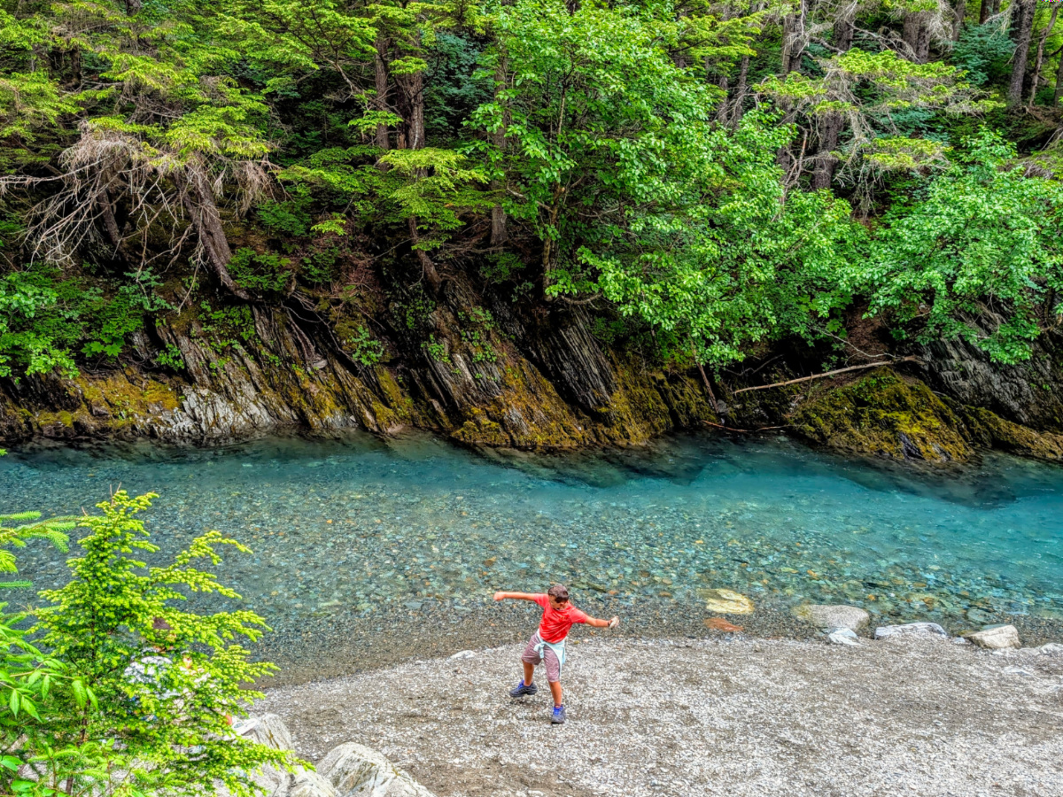 Taylor Family at Glacier Stream in Cope Park Juneau Alaska 1