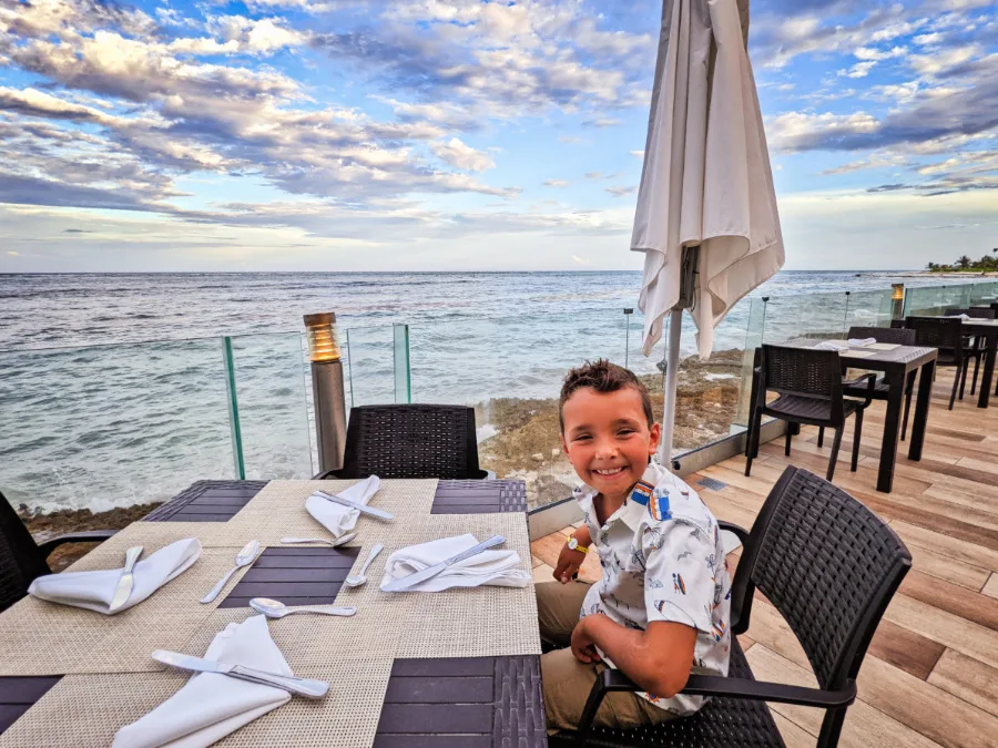 Taylor Family at Hispaniola Oceanfront Restaurant at Club Med Punta Cana Dominican Republic 3