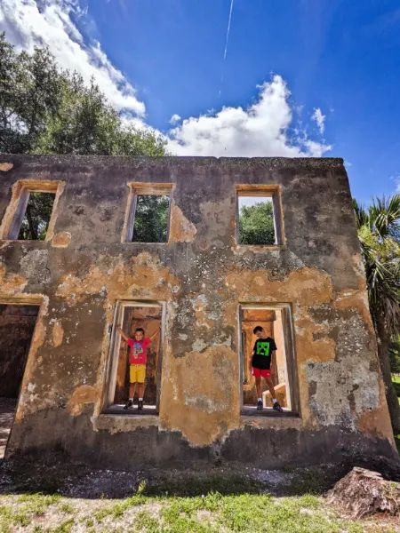 Taylor Family at Horton House Ruins Jekyll Island Golden Isles Georgia 5