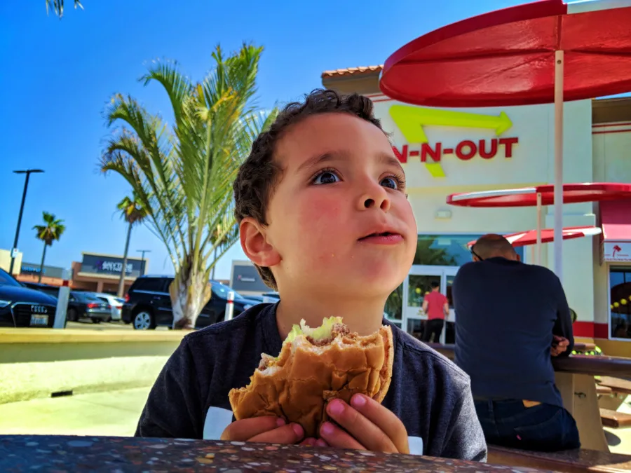 Taylor Family at In N Out Burger El Segundo Los Angeles California 1