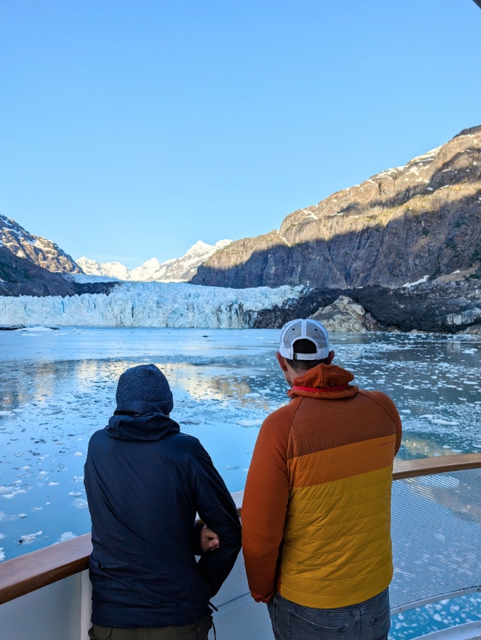 Taylor Family at Marjorie Glacier in Glacier Bay National Park with UnCruise Wilderness Legacy Alaska