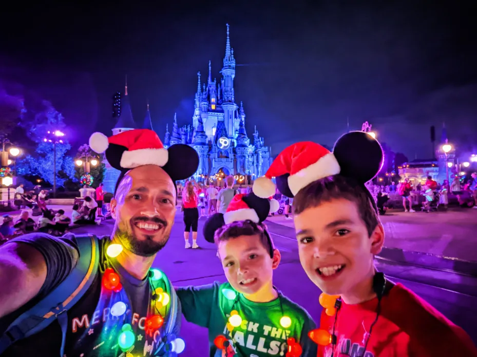 Taylor Family at Mickeys Very Merry Christmas Party in Magic Kingdom Walt Disney World Florida 3