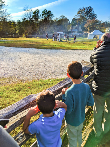 Taylor Family at Military Activities in Market Square Colonial Williamsburg Virginia 1