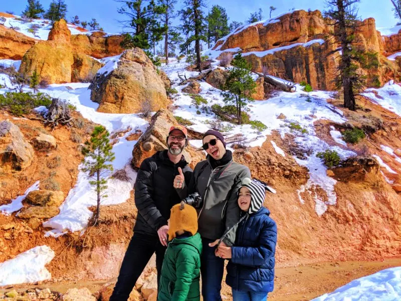 Taylor Family at Moss Cave hiking in Bryce Canyon National Park 1