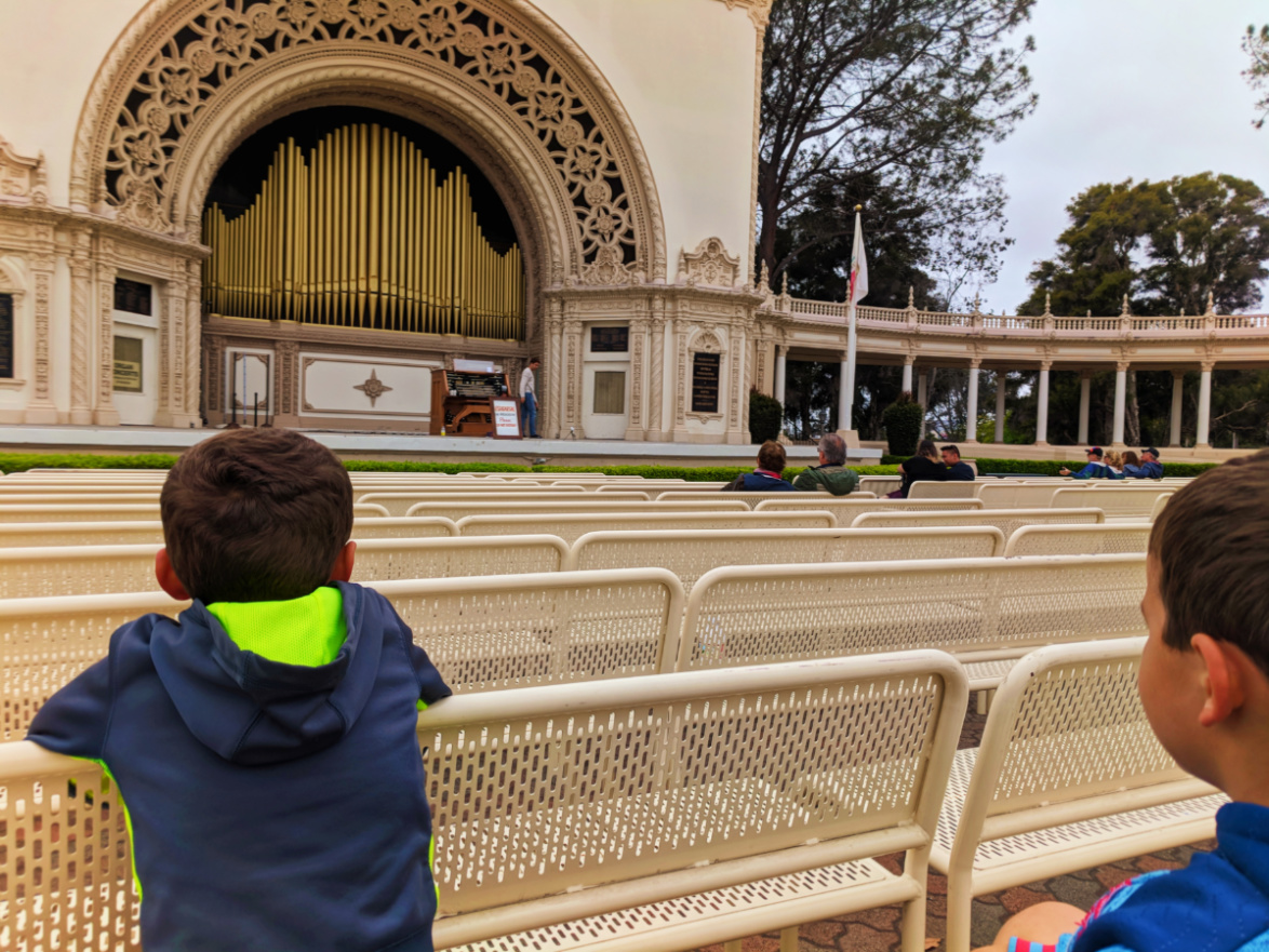 Taylor Family at Organ Concert Outdoor Amphitheater Balboa Park San Diego California 3