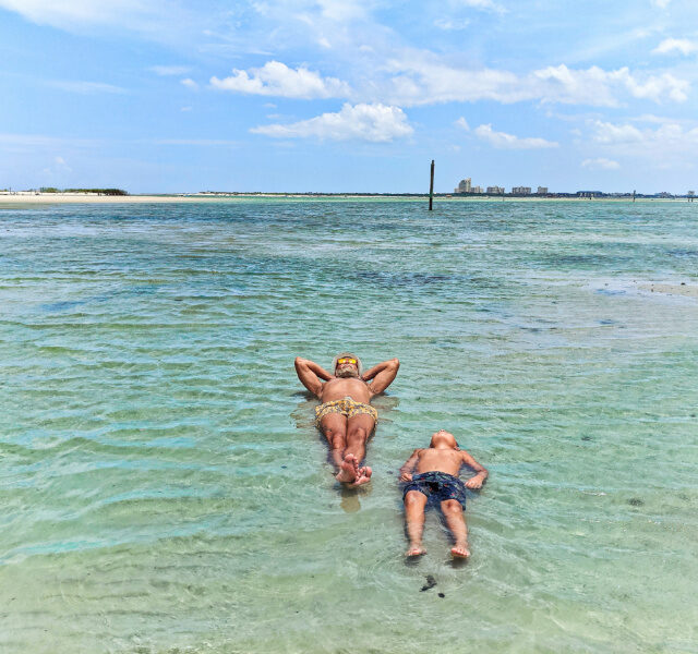 Taylor Family at Ponce Inlet Sandbar SUP Daytona Beach Florida