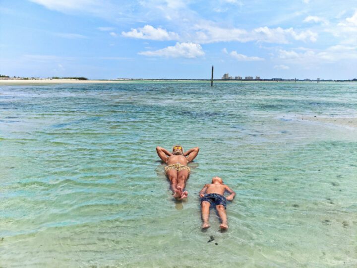 Taylor Family at Ponce Inlet Sandbar SUP Daytona Beach Florida