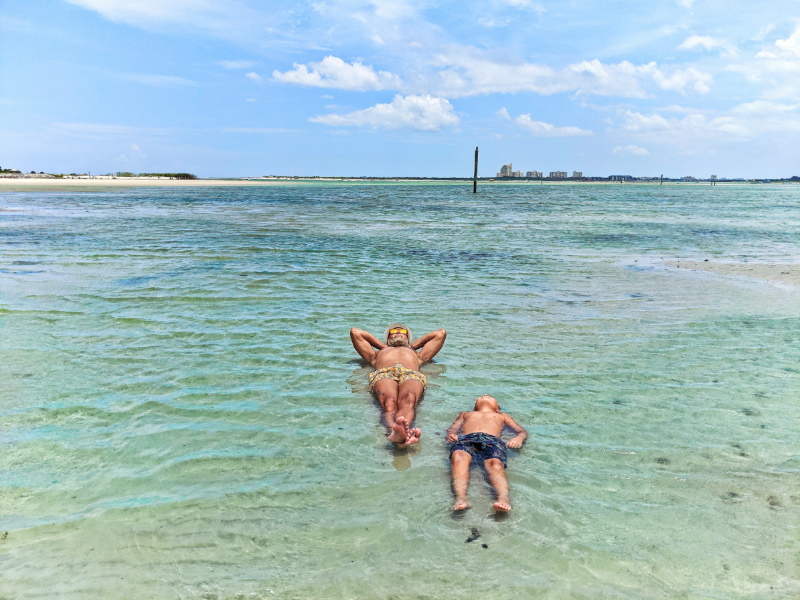 Taylor Family at Ponce Inlet Sandbar SUP Daytona Beach Florida 2021 2