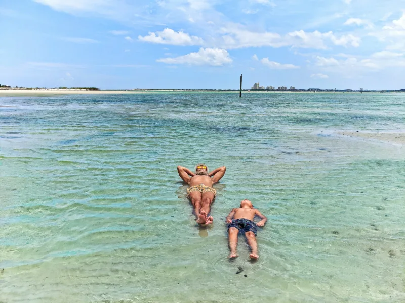 Taylor Family at Ponce Inlet Sandbar SUP Daytona Beach Florida 2021 2