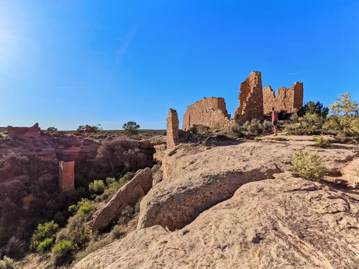 Taylor Family at Puebloan Ruins at Hovenweep National Monument Southeast Utah 1