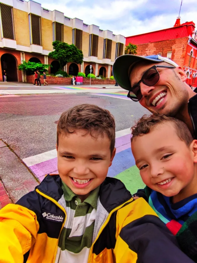 Taylor Family at Rainbow Sidewalk Victoria BC 1