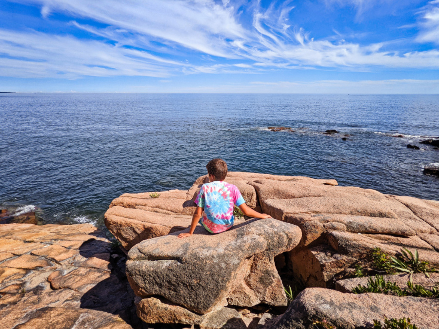 Taylor Family at Rocky Coast Tidepools Thundering Hole at Acadia National Park Maine 2