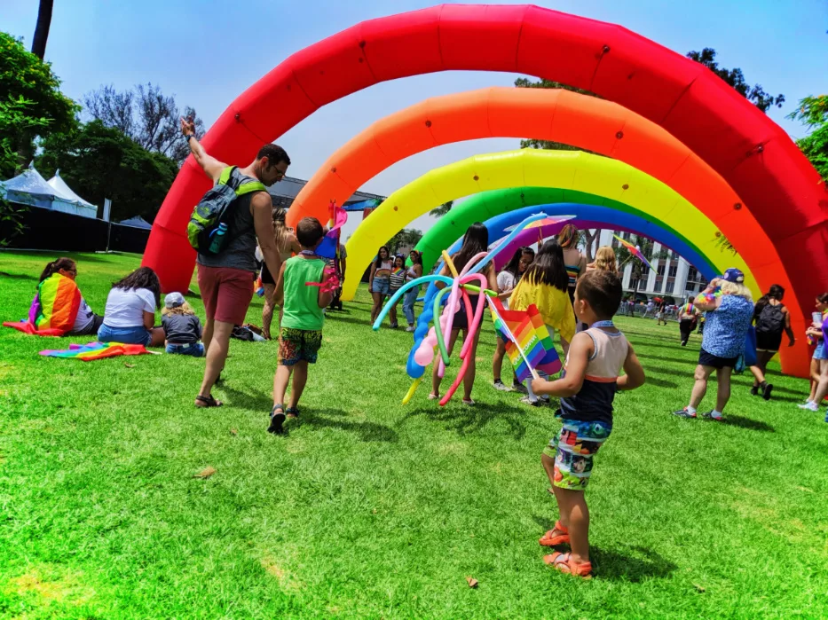 Taylor Family at San Diego Pride Festival with Rainbows Balboa Park SD California 2