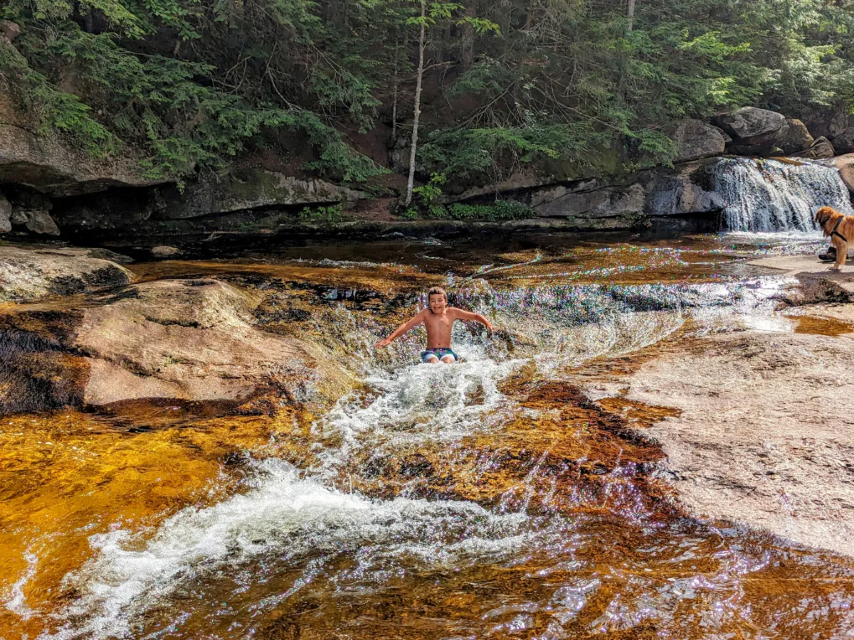 Taylor Family at Screw Auger Falls Grafton Notch State Park Sunday River Highlands Maine 1