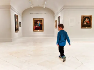 Taylor Family at Smithsonian National Portrait Gallery Ben Franklin Portrait Washington DC 1