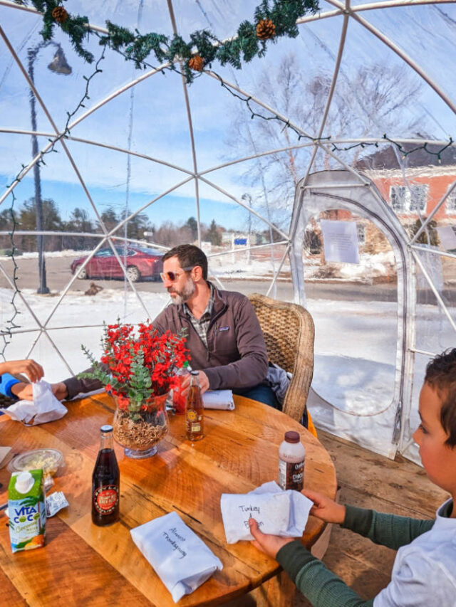 Taylor Family at Snowglobe Dining at Pineland Farms New Gloucester Maine 2