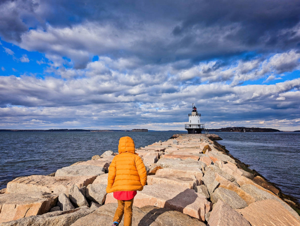 Taylor Family at Spring Point Light at Fort Preble Portland Maine 2