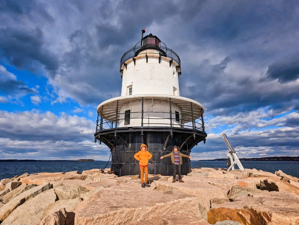 Taylor Family at Spring Point Light at Fort Preble Portland Maine 5