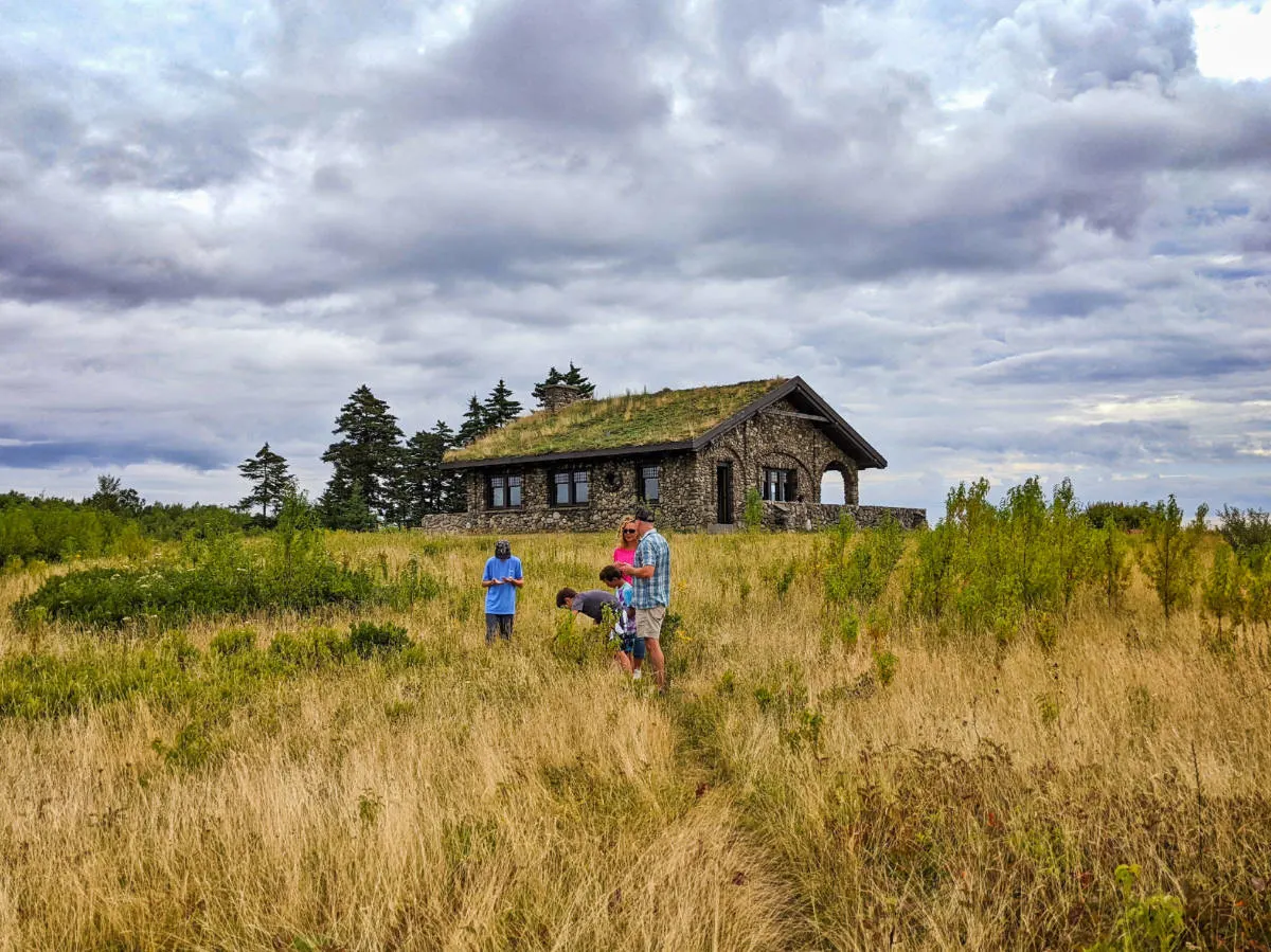 Taylor Family at Stone House at Summit of Beech Hill Preserve Rockport Maine 1