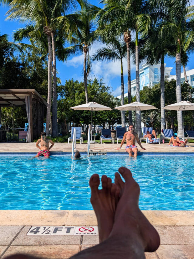 Taylor Family at Swimming Pool at Blue Flamingo Resort Key West Florida Keys 1