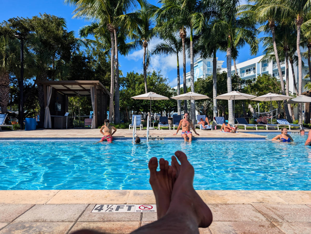 Taylor Family at Swimming Pool at Blue Flamingo Resort Key West Florida Keys 1