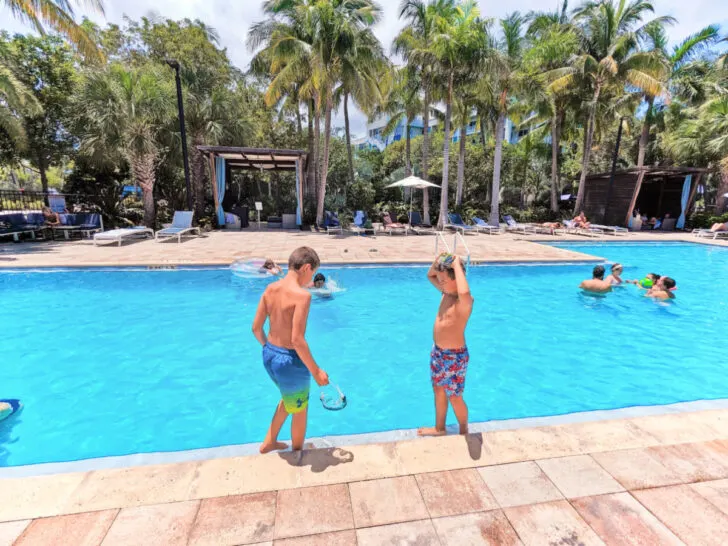 Taylor Family at Swimming Pool at Gate Hotel Key West Florida Keys 1