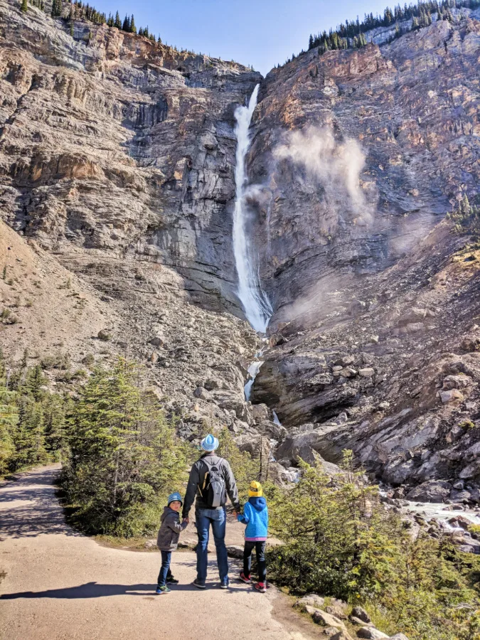 Taylor Family at Takakkaw Falls in Yoho National Park Canadian Rockies BC 1