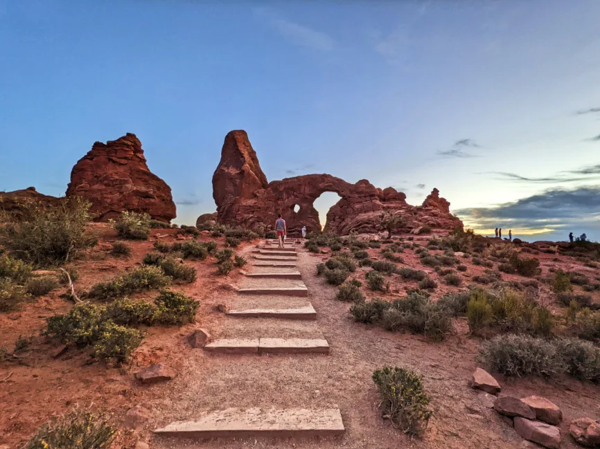 Taylor Family at Turret Arch Trail in Arches National Park Utah 1