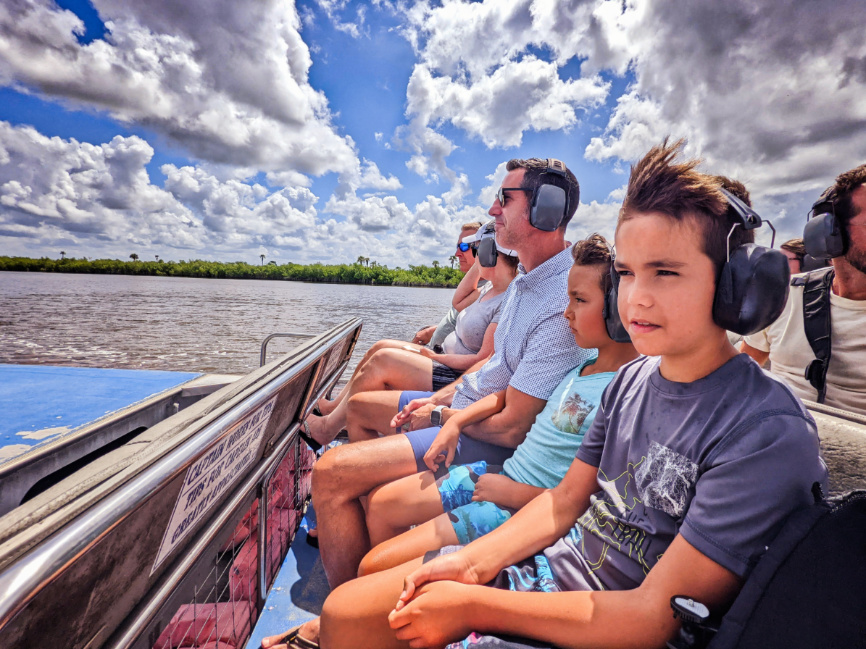 Taylor Family at Wootens Airboat Tour Everglades National Park Florida 2