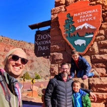Taylor Family at Zion National Park Entrance Sign Utah 2