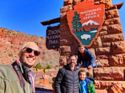 Taylor Family at Zion National Park Entrance Sign Utah 2