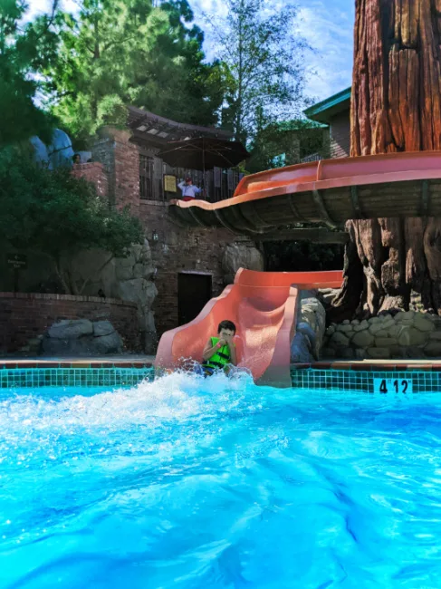 Taylor Family at pool at Disneys Grand Californian Hotel 2020 2
