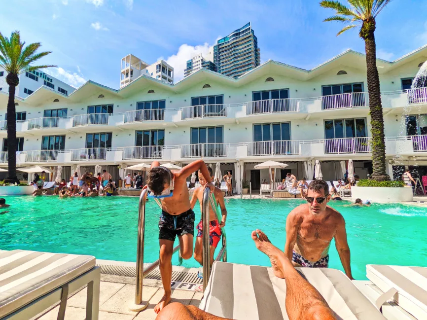 Taylor Family at the pool at Shelborne Miami Beach Florida 13