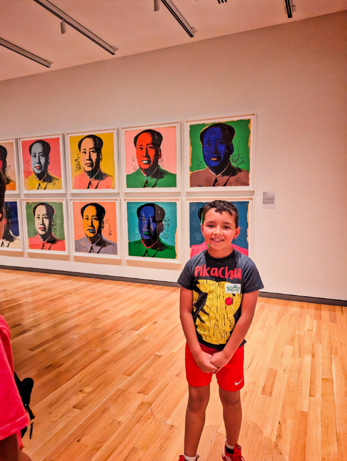 Taylor Family at with Andy Warhol Mao Paintings Columbia Museum of Art Downtown Columbia South Carolina 2