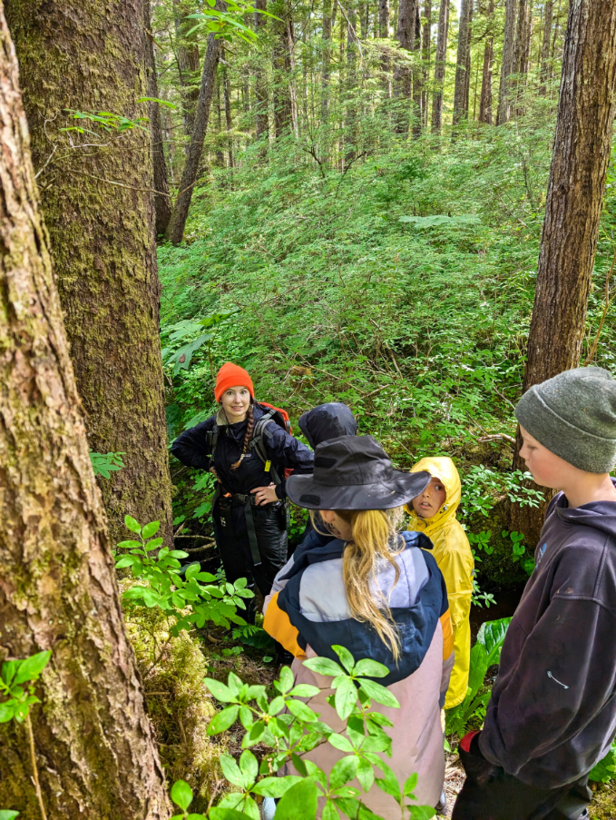 Taylor Family bushwhacking hike with UnCruise Wilderness Explorer in Crab Bay Alaska 2