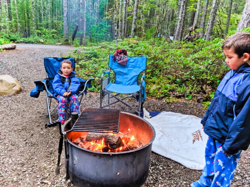 Taylor Family camping at Big Creek Campground Olympic National Forest Washington 1