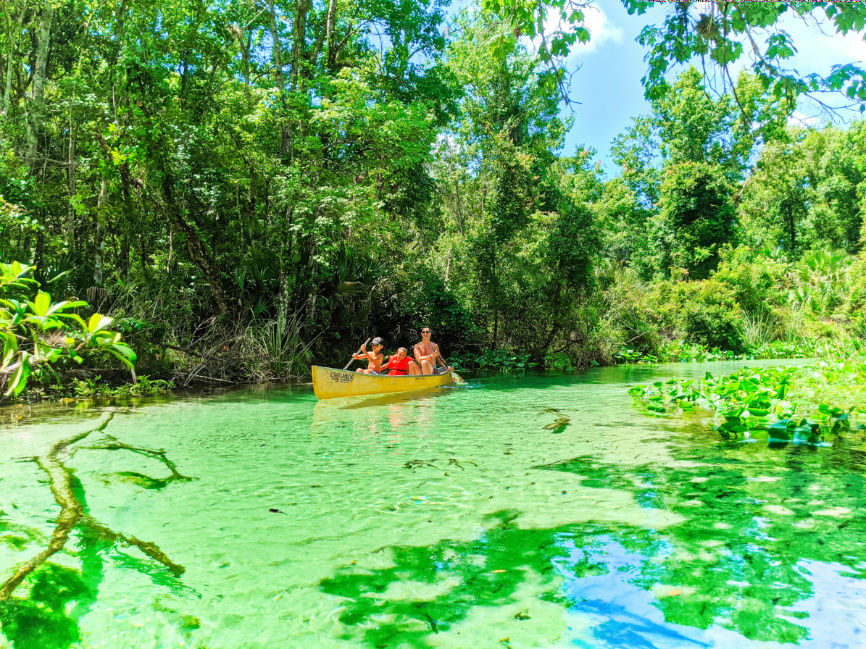 Taylor Family canoeing at Rock Springs Run Wekiwa River Apopka Florida 2020 13