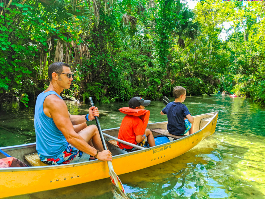 Taylor Family canoeing at Rock Springs Run Wekiwa River Apopka Florida 2020 3
