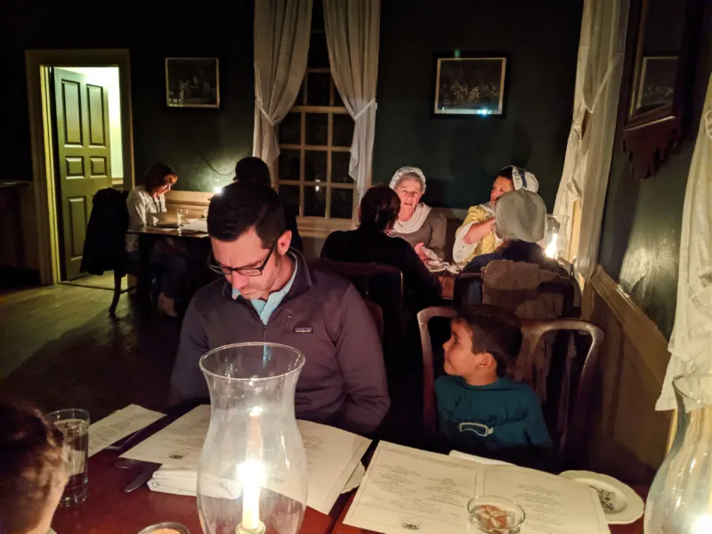 Taylor Family dining at Kings Arms Tavern Colonial Williamsburg Virginia 5