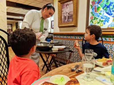 Taylor Family dining at the Columbia with tableside service St Augustine Fl 1