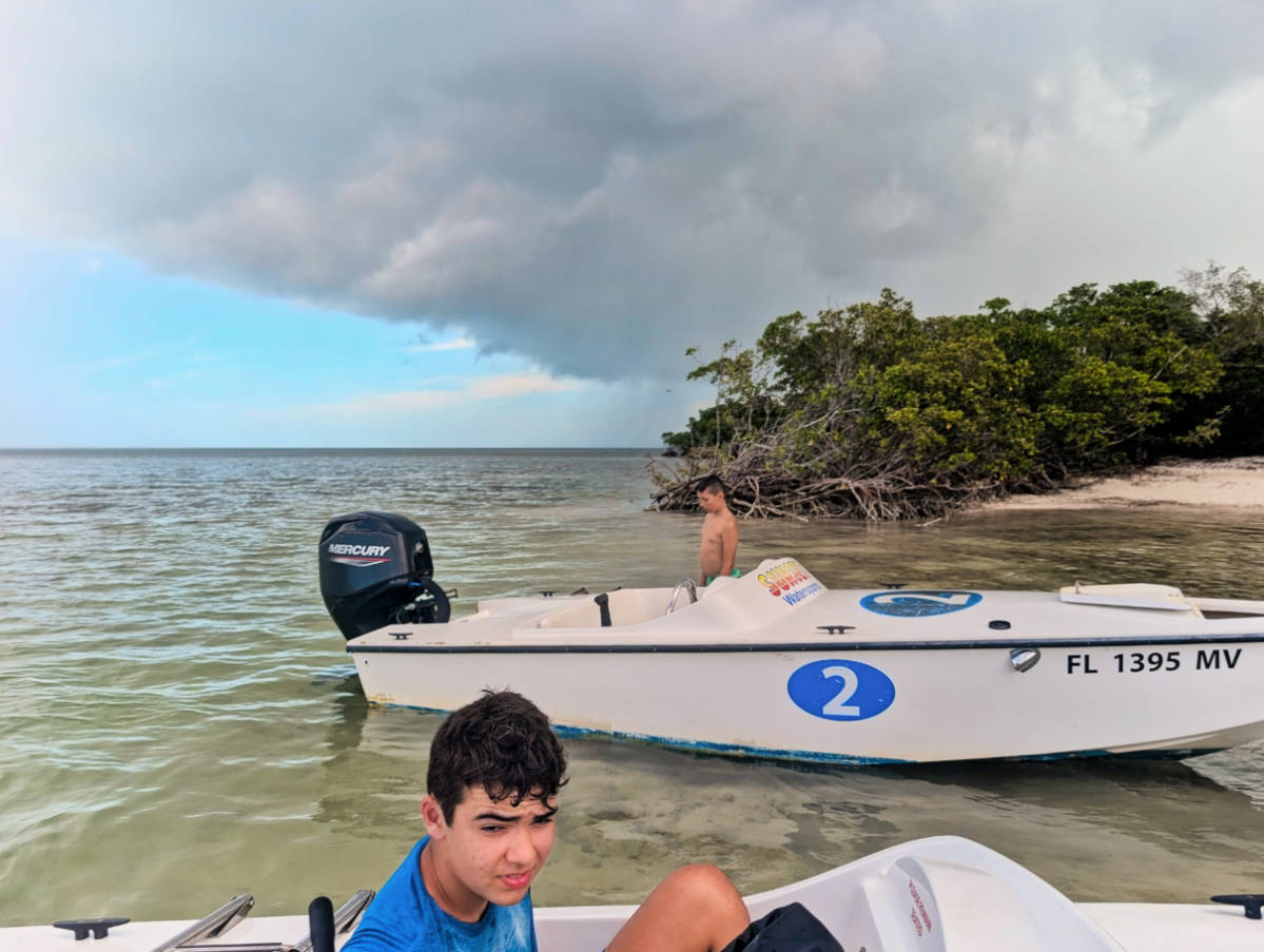 Taylor Family doing Safari Speed Boat Eco tour with Sunset Watersports Key West Florida Keys